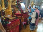 Прихожане храмов Майкопской епархии посетили прибывшие мощи Георгия Победоносца в Краснодаре